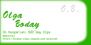 olga boday business card